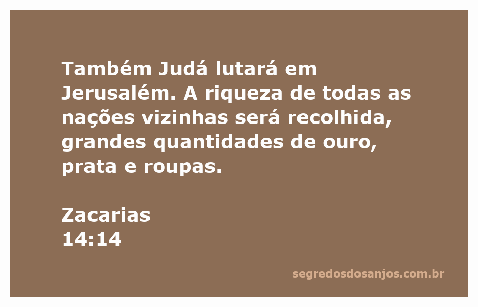 Representação da luta de Judá em Jerusalém e a coleta de riquezas das nações vizinhas.