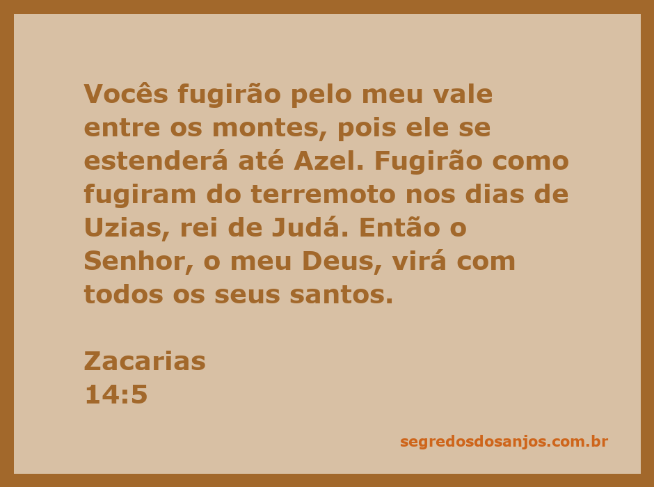 Representação artística do vale entre os montes mencionado em Zacarias 14:5, simbolizando a fuga do povo e a intervenção divina.