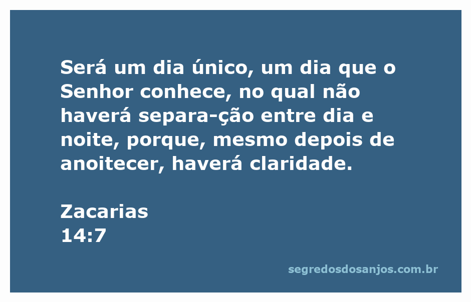 Ilustração do versículo Zacarias 14:7, representando um dia único com luz constante.