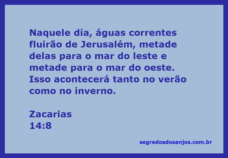 Imagem representativa da passagem de Zacarias 14:8, mostrando águas correntes fluindo de Jerusalém em direções opostas.