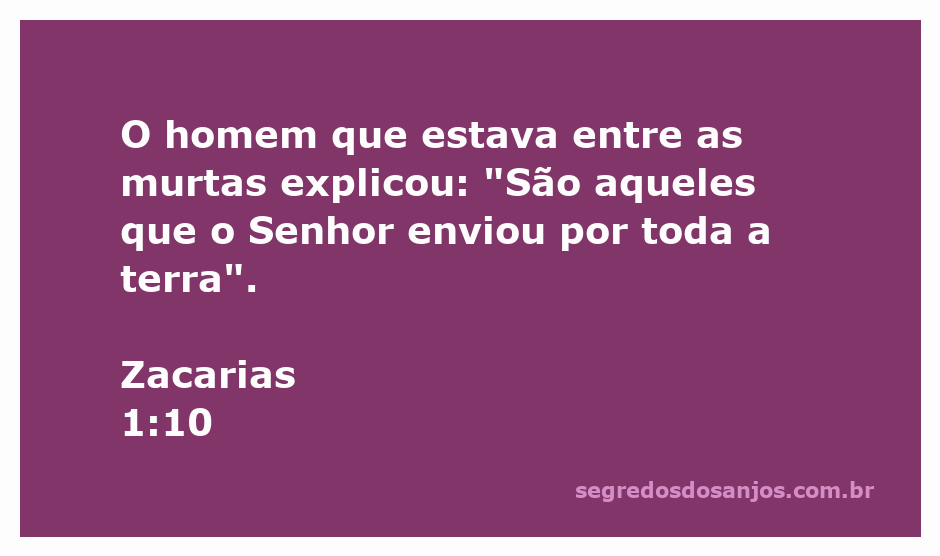 Imagem de um homem entre murtas, representando a mensagem de Zacarias 1:10 sobre os enviados do Senhor.