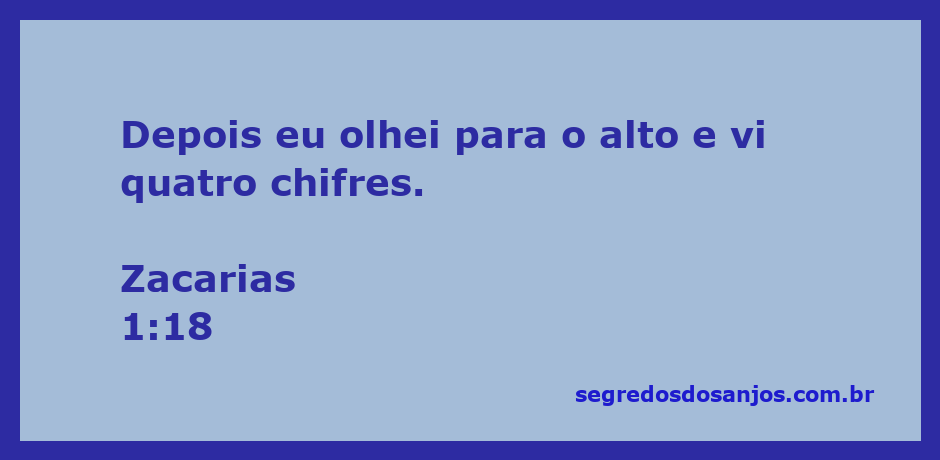 Visão de quatro chifres representando as nações que dispersaram Israel.