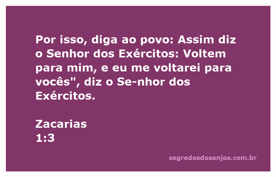 Imagem que ilustra a passagem de Zacarias 1:3, destacando a mensagem de retorno a Deus.