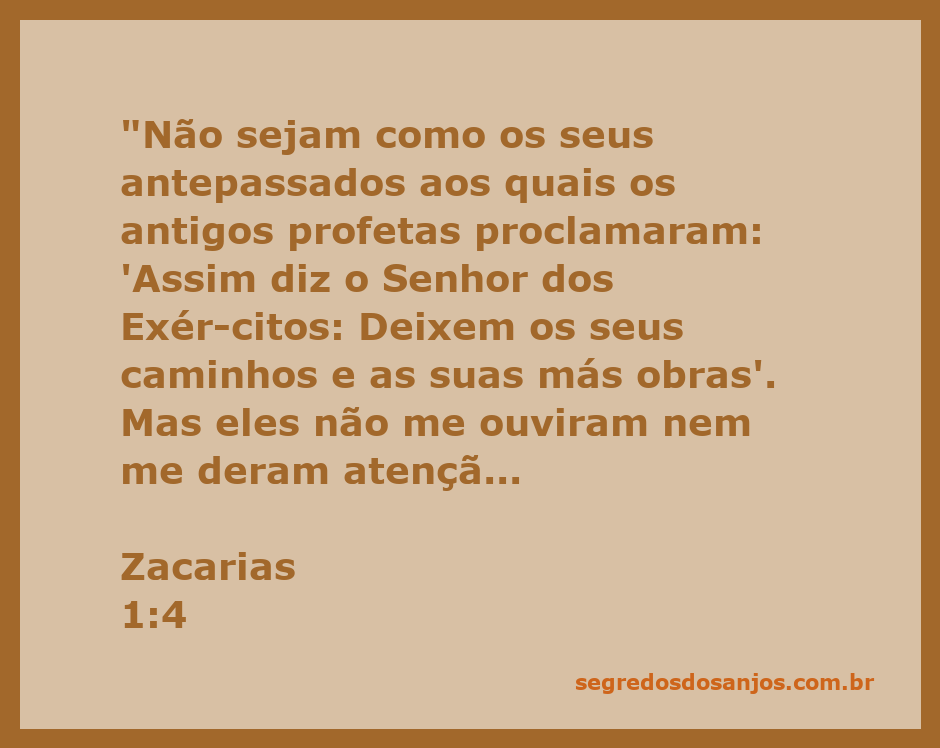 Imagem ilustrativa do versículo Zacarias 1:4, destacando a mensagem de arrependimento e atenção ao Senhor.