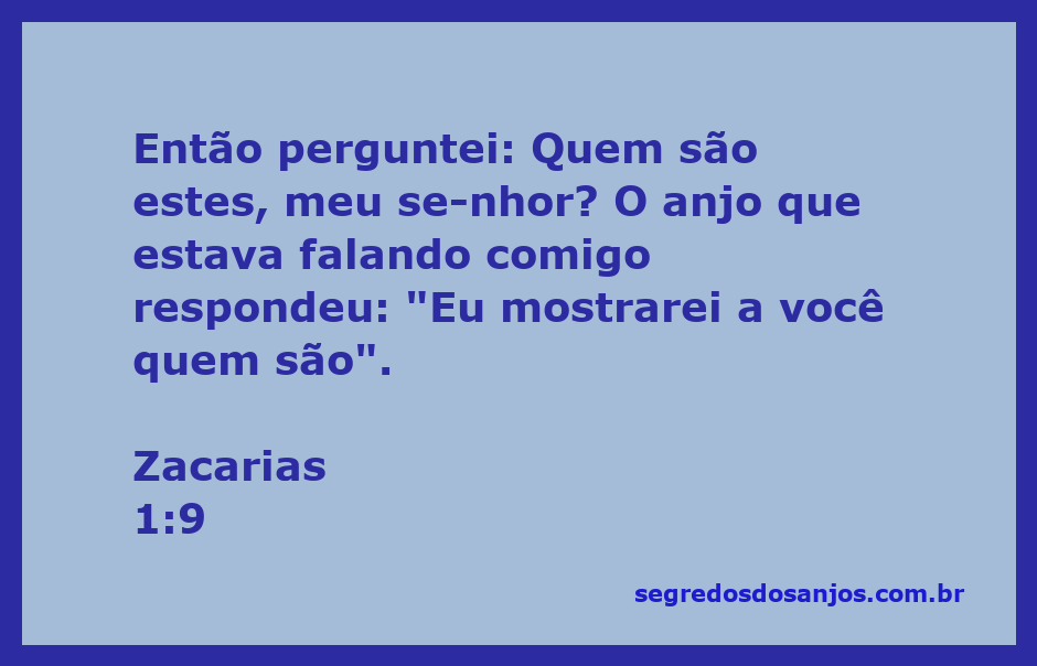 Anjo revelando informações a Zacarias sobre os cavaleiros em uma visão.