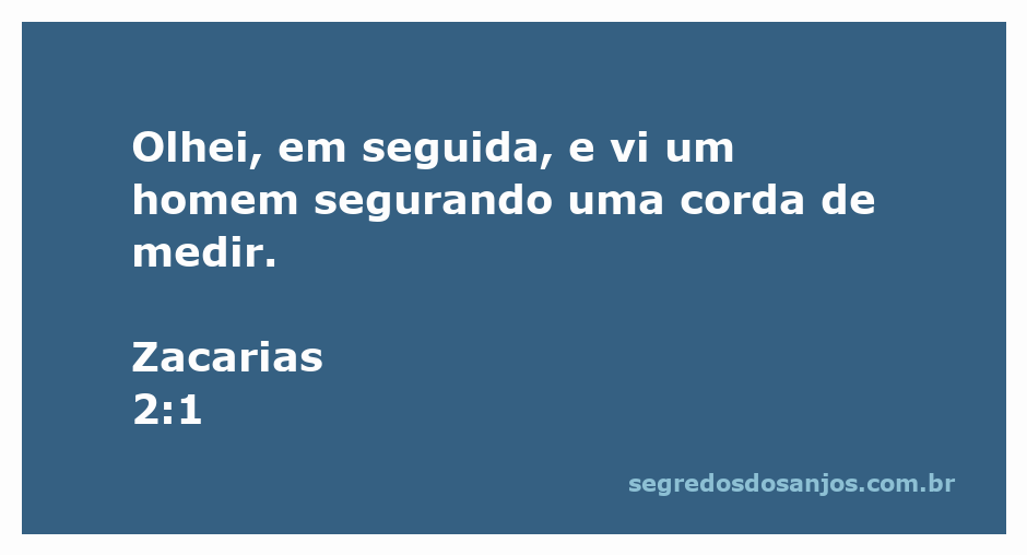 Homem segurando uma corda de medir, simbolizando a medição de Jerusalém conforme descrito em Zacarias 2:1.