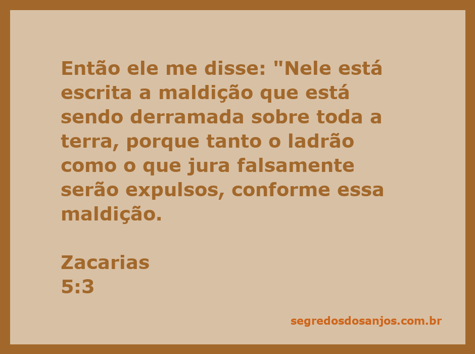 Imagem representativa da maldição descrita em Zacarias 5:3, simbolizando a expulsão do ladrão e do mentiroso.