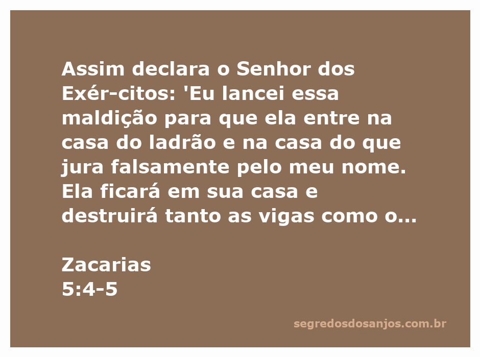 Imagem representativa da passagem de Zacarias 5:4-5, destacando a maldição que entra nas casas do ladrão e do que jura falsamente.