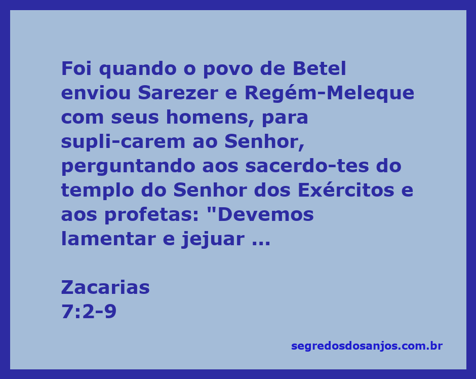Ilustração da passagem de Zacarias 7:2-9, onde o povo de Betel busca orientação sobre o jejum e a verdadeira intenção por trás dele.