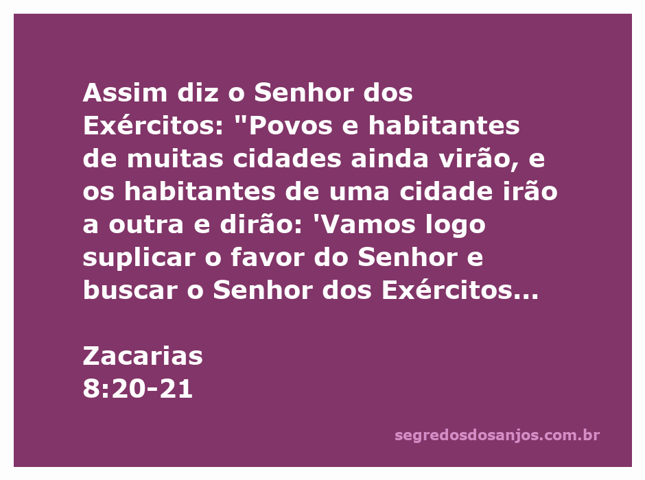 Representação de povos de diversas cidades se unindo para buscar o Senhor dos Exércitos, inspirado em Zacarias 8:20-21.