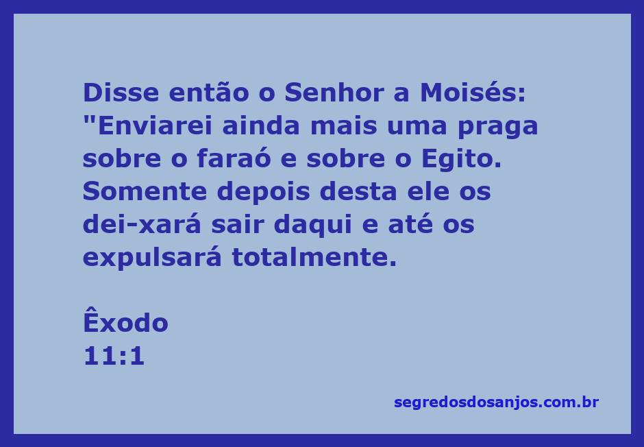 Deus comunicando a Moisés sobre a última praga no Egito.