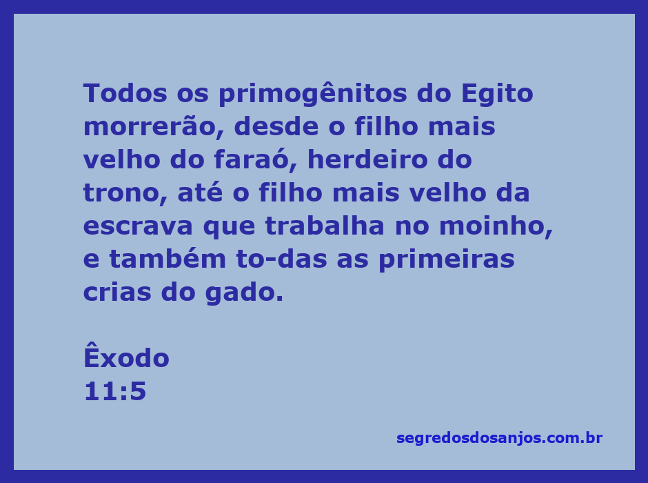 Ilustração da morte dos primogênitos do Egito conforme Êxodo 11:5