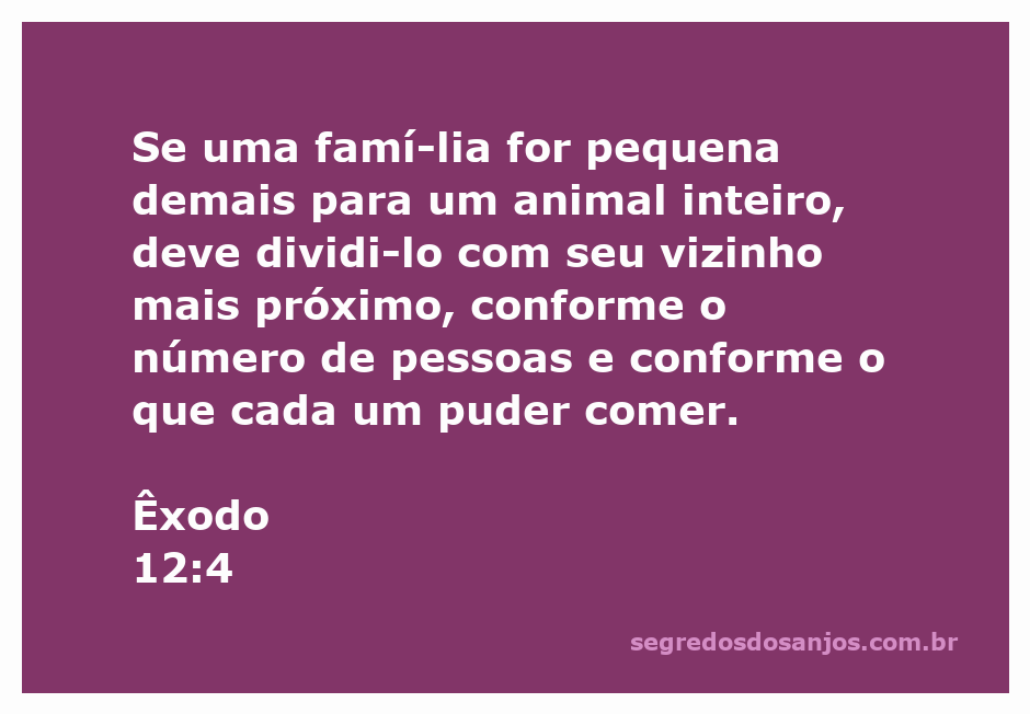 Representação da partilha de um animal entre vizinhos conforme Êxodo 12:4, simbolizando a fraternidade e a solidariedade.