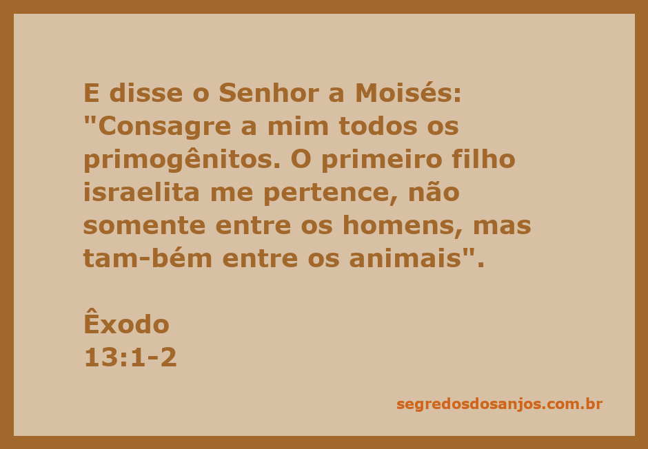 Imagem que representa a consagração dos primogênitos conforme Êxodo 13:1-2.