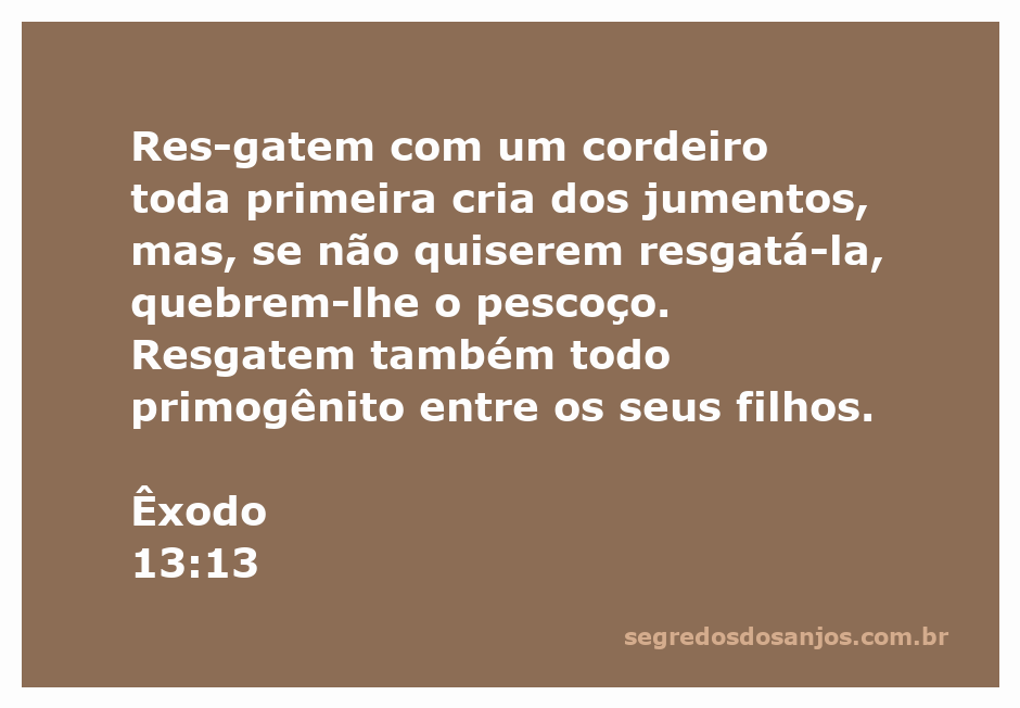 Ilustração do resgate do primogênito conforme Êxodo 13:13, mostrando um cordeiro e uma família hebraica.