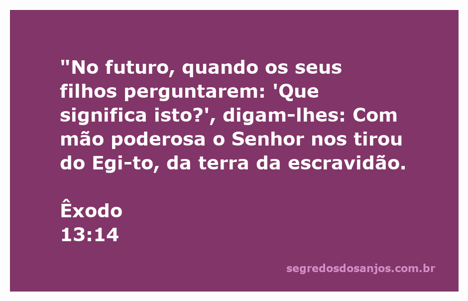 Crianças perguntando sobre a libertação do Egito, simbolizando a passagem de Êxodo 13:14.