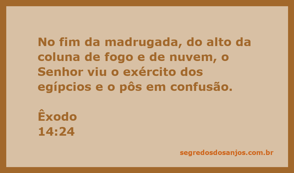 Deus observa o exército egípcio durante a travessia do Mar Vermelho, simbolizando proteção e intervenção divina.