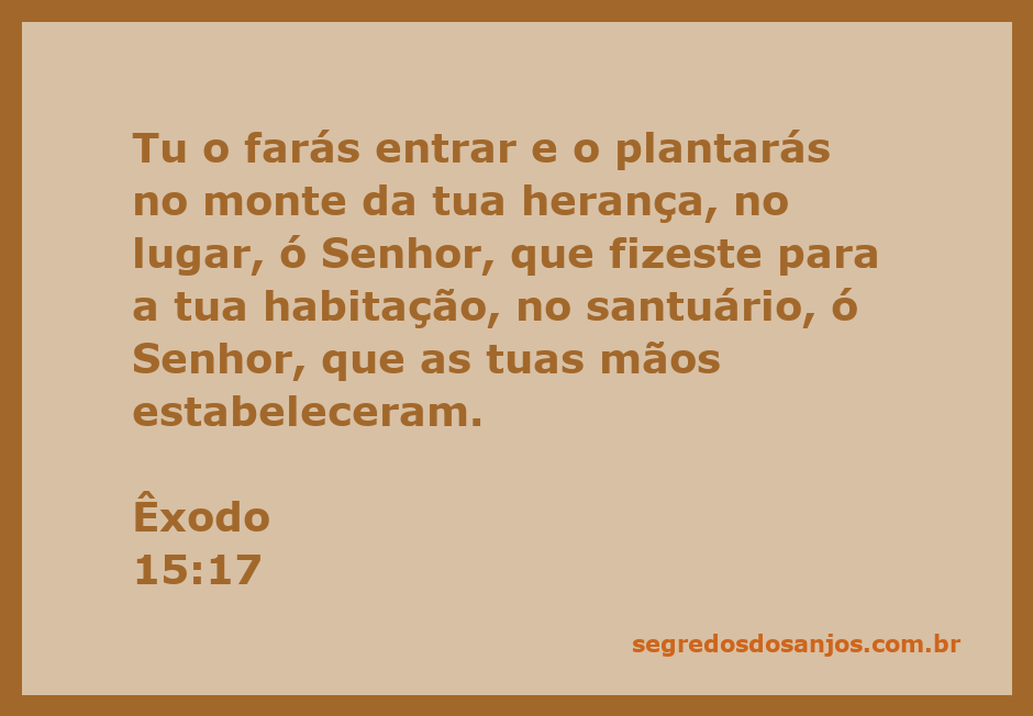 Imagem representando o plantio no monte da herança de Deus, simbolizando a habitação divina.