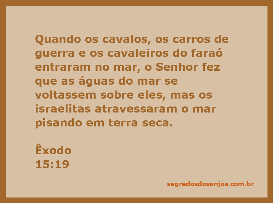 Ilustração da travessia dos israelitas pelo mar, com as águas se fechando sobre os soldados do faraó.