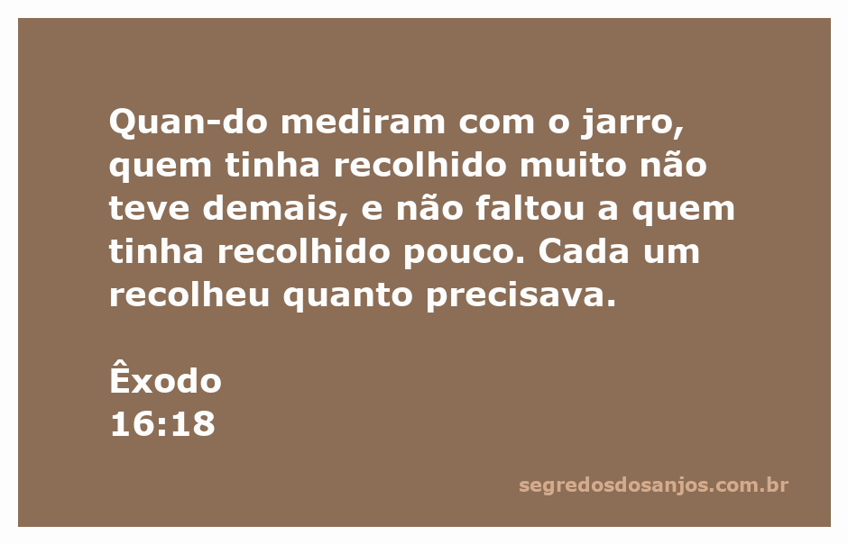 Imagem de um jarro com maná, simbolizando a providência divina e a igualdade na colheita.
