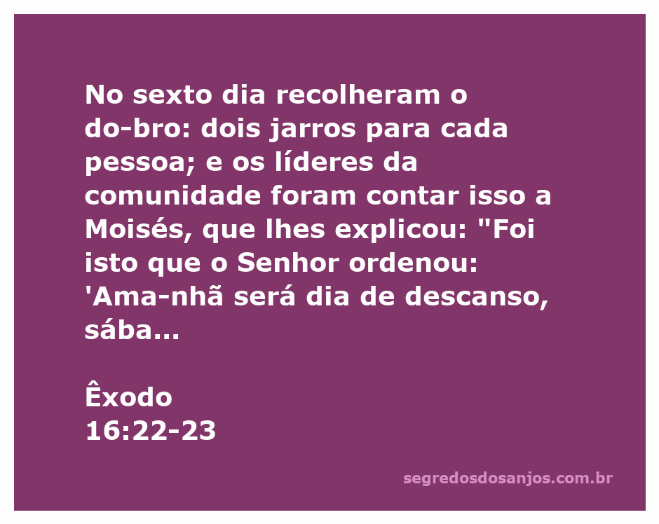 Moisés instruindo o povo sobre o dia de descanso conforme Êxodo 16:22-23