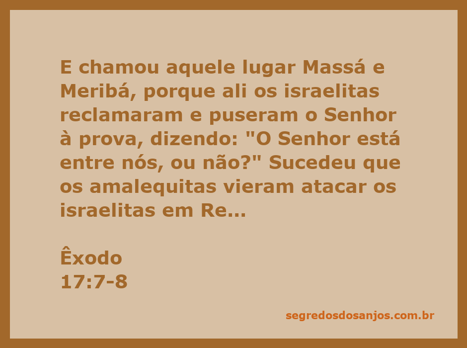 Ilustração do momento em que os israelitas enfrentaram os amalequitas em Refidim, destacando a dúvida sobre a presença de Deus entre eles.