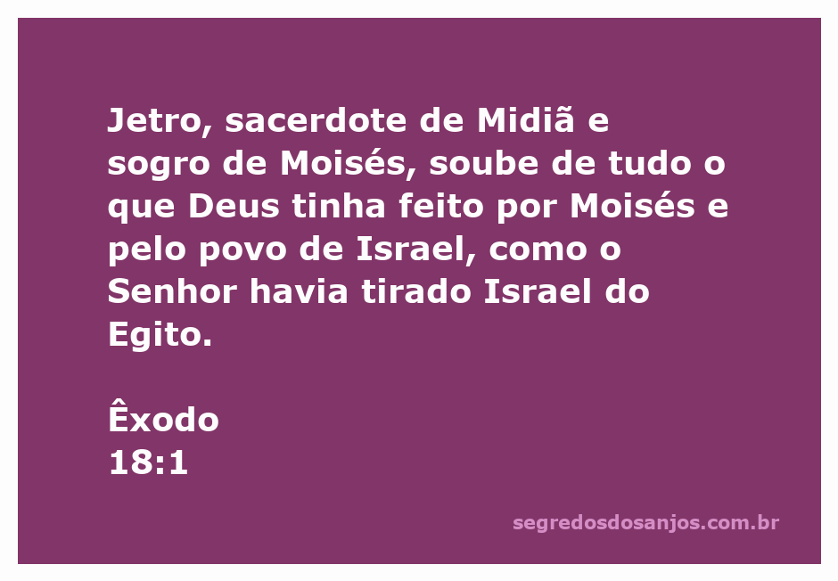 Imagem representando Jetro, sacerdote de Midiã, ao ouvir sobre a libertação de Israel do Egito.