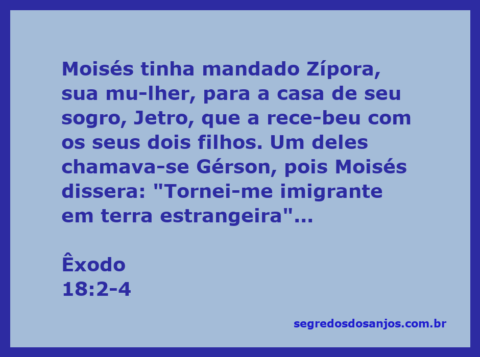 Moisés com sua esposa Zípora e seus filhos Gérson e Eliézer, representando a importância da família e da proteção divina.