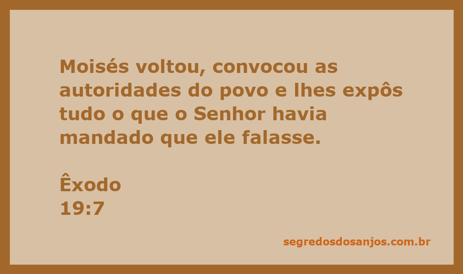 Moisés convocando as autoridades do povo para transmitir a mensagem de Deus.