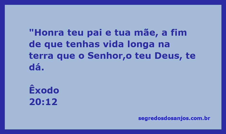 Ilustração da passagem bíblica Êxodo 20:12 sobre honrar pais e mães.
