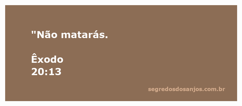 Imagem ilustrativa do versículo Êxodo 20:13 que diz 'Não matarás'.