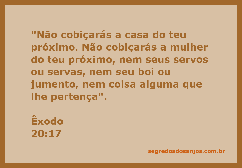 Ilustração do versículo Êxodo 20:17, que ensina sobre a ética e o respeito à propriedade do próximo.