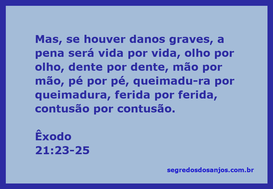 Ilustração do versículo Êxodo 21:23-25, destacando a lei de talião na Bíblia.