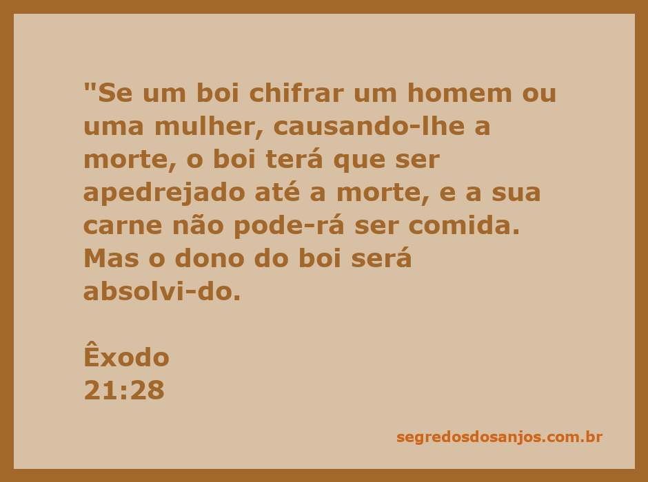 Ilustração de um boi sendo apedrejado, simbolizando a punição pela morte causada a um ser humano, conforme Êxodo 21:28.