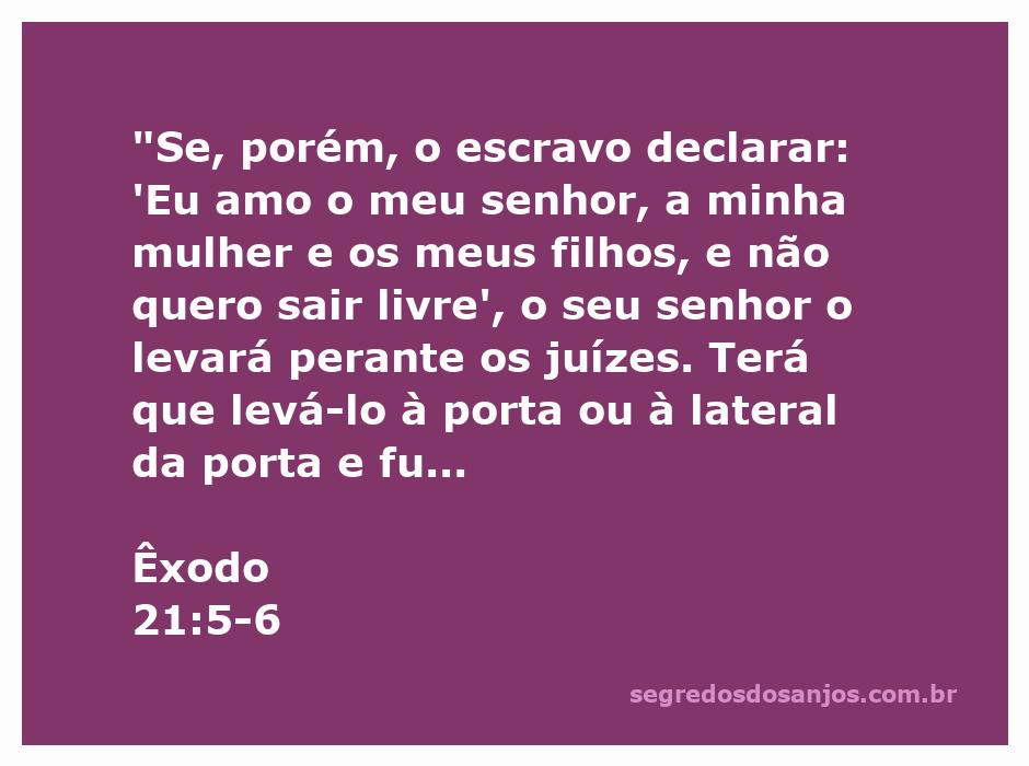 Imagem representando um escravo declarando seu amor por seu senhor, simbolizando a permanência na servidão conforme Êxodo 21:5-6.