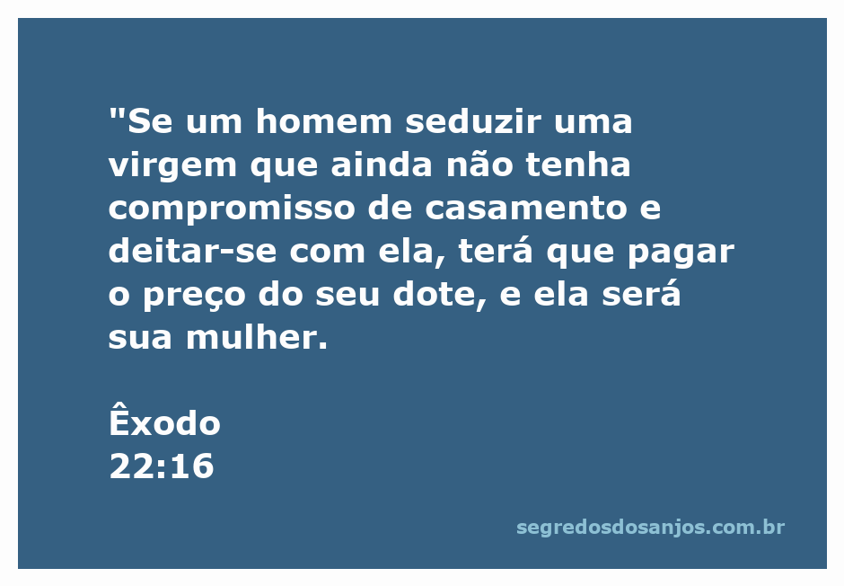 Ilustração de um homem e uma virgem em um contexto bíblico, representando a passagem de Êxodo 22:16 sobre sedução e compromisso.