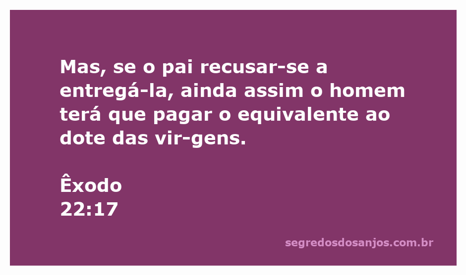 Ilustração de Êxodo 22:17, destacando a importância do dote das virgens na cultura bíblica.
