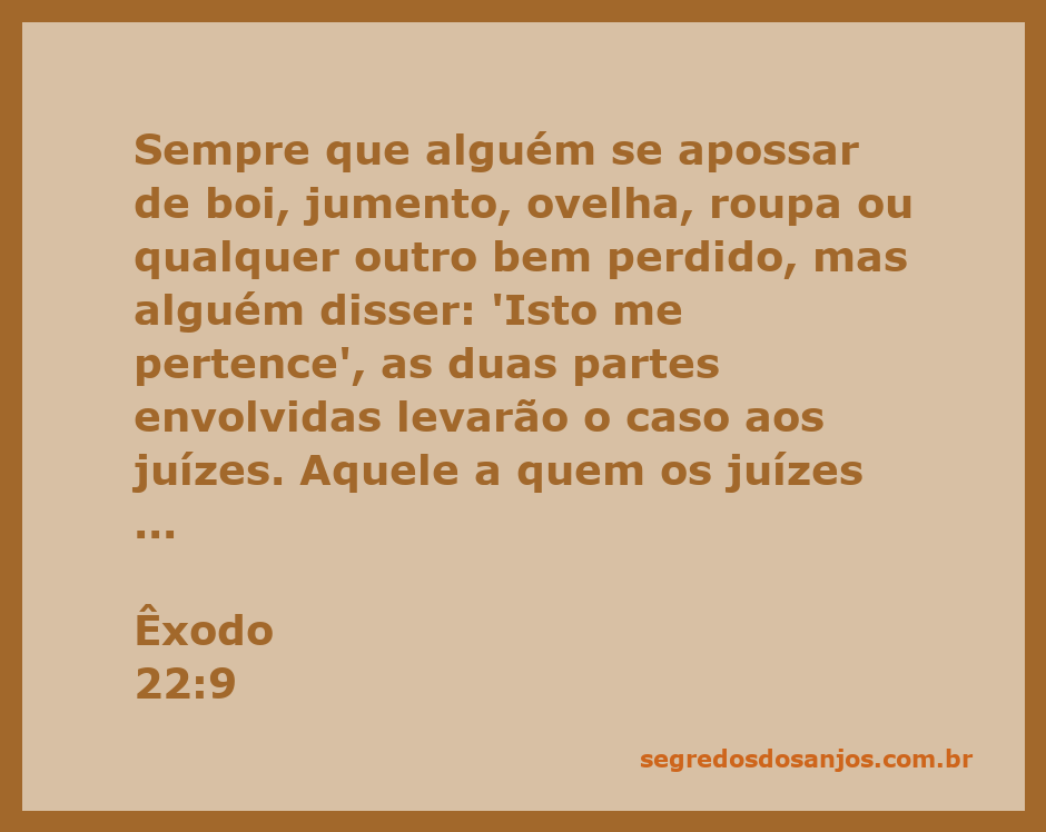 Ilustração de um juiz ouvindo um caso sobre a posse de bens perdidos, com um boi e um jumento ao fundo.