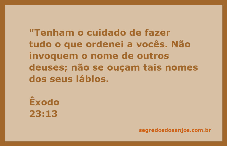 Imagem representativa do versículo Êxodo 23:13, destacando a importância da obediência a Deus e a rejeição a outros deuses.