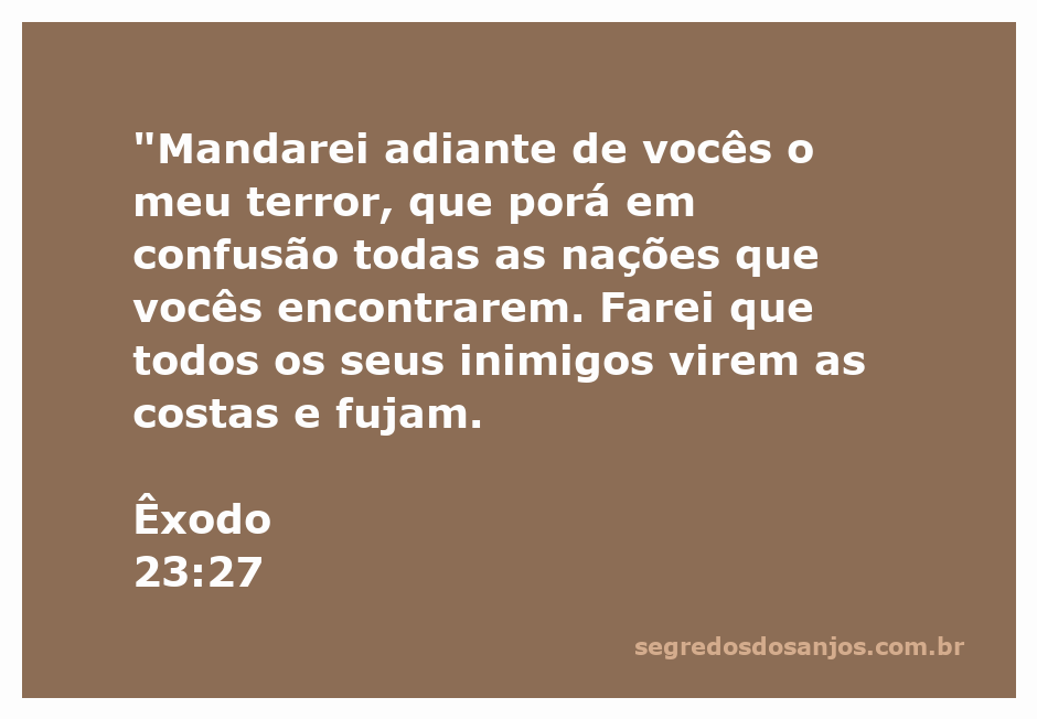 Representação artística do versículo Êxodo 23:27, ilustrando o poder de Deus sobre os inimigos.