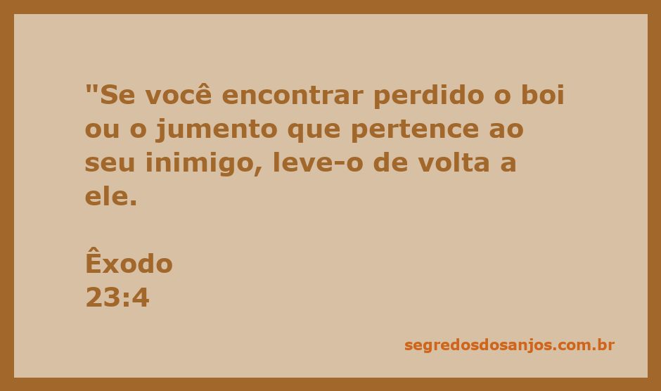 Ilustração de um boi e um jumento, simbolizando a devolução de bens perdidos ao dono.
