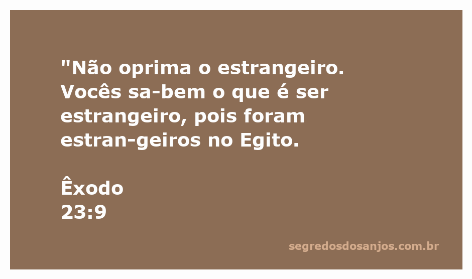 Imagem representativa da passagem bíblica Êxodo 23:9, que fala sobre o tratamento justo aos estrangeiros.
