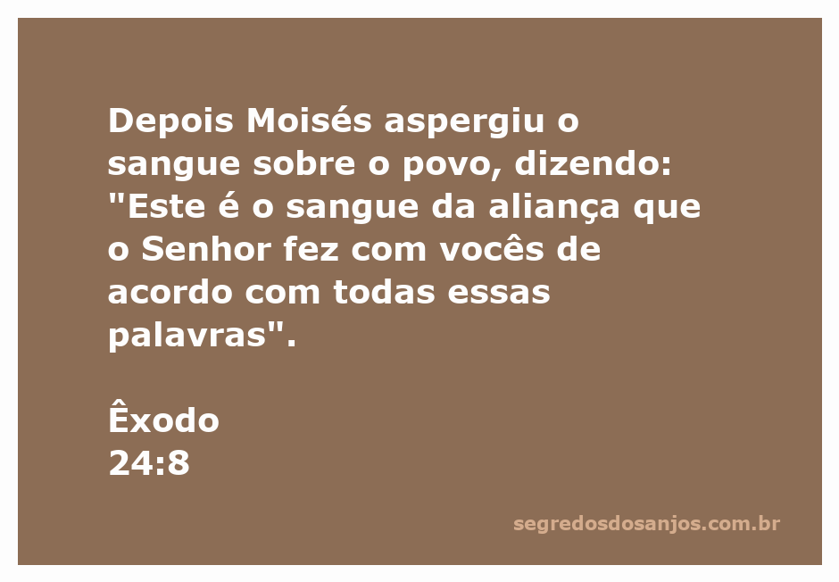 Moisés aspergindo o sangue sobre o povo, simbolizando a aliança com Deus.