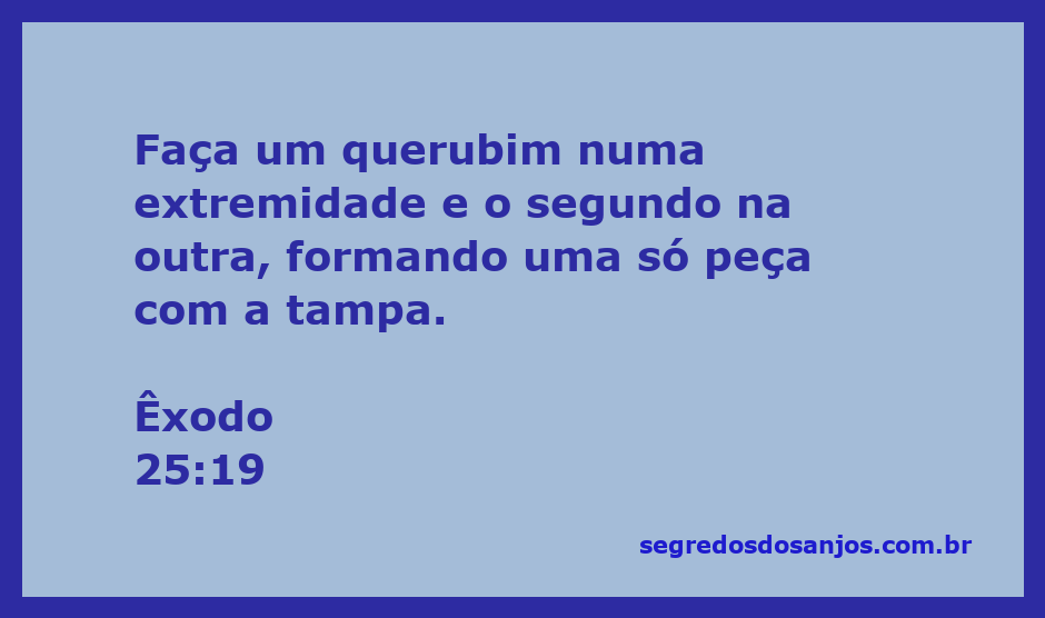 Ilustração de dois querubins esculpidos, um em cada extremidade da tampa da Arca da Aliança, simbolizando a presença divina.