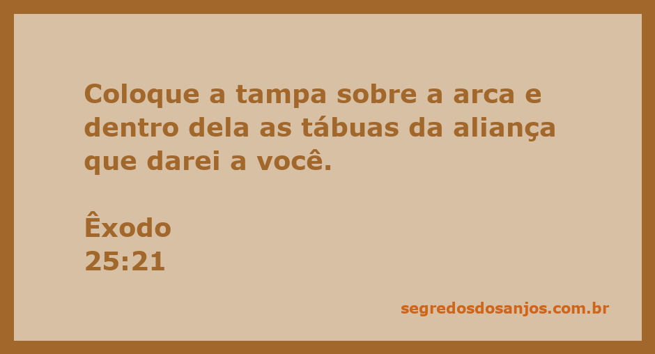Arca da Aliança com a tampa e as tábuas da aliança representadas.