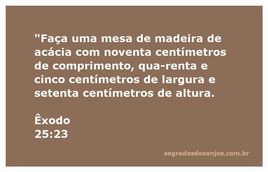 Imagem de uma mesa de madeira de acácia, representando a mesa descrita em Êxodo 25:23 da Bíblia.