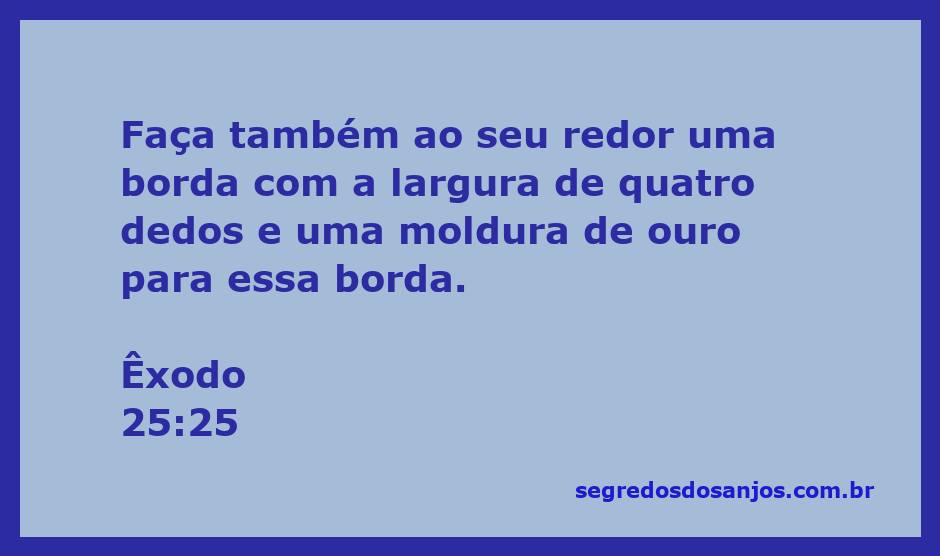 Imagem representativa da borda de quatro dedos com moldura de ouro, conforme Êxodo 25:25.