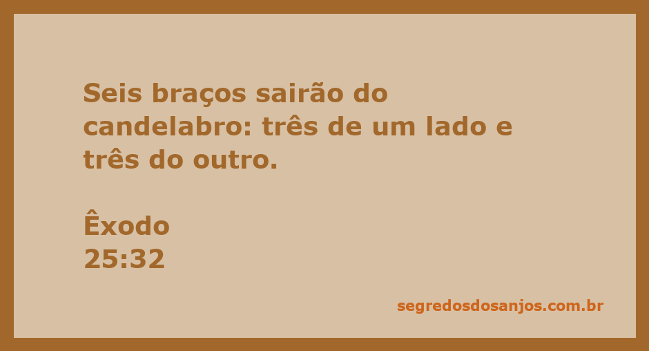 Candelabro com seis braços, três de cada lado, representando a luz e a espiritualidade na tradição bíblica.