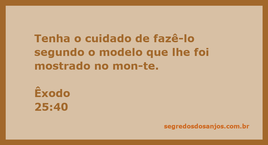 Modelo do Tabernáculo conforme Êxodo 25:40
