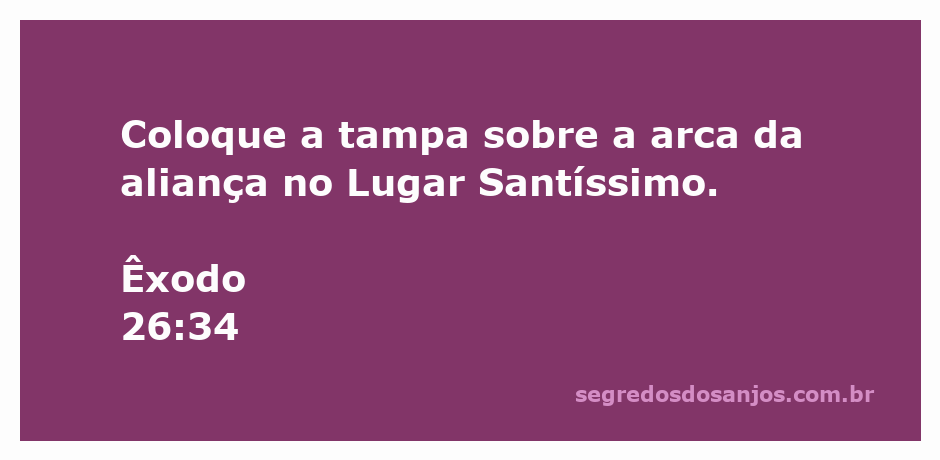 Imagem da tampa da arca da aliança colocada no Lugar Santíssimo, representando a presença divina.